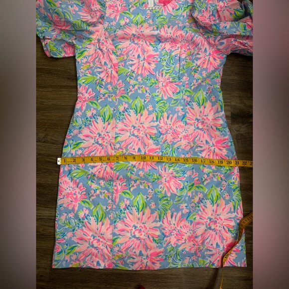 Lilly Pulitzer Roni Stretch Blue Peri Sunrise Bay Shift Dress Size 12 - Picture 9 of 10